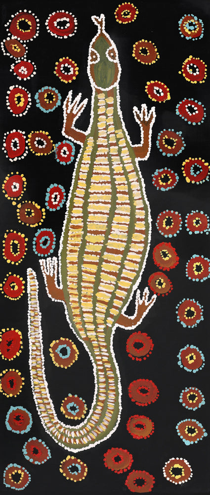 Aboriginal Artwork by Yamangara Thomas Murray, Wati Ngintaka Tjukurpa, 106x45cm