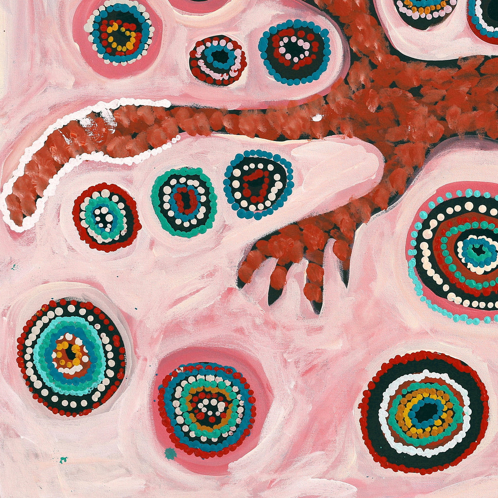 Aboriginal Artwork by Yamangara Thomas Murray, Wati Ngintaka Tjukurpa, 91x91cm