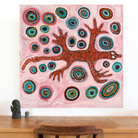 Aboriginal Artwork by Yamangara Thomas Murray, Wati Ngintaka Tjukurpa, 91x91cm