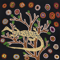 Aboriginal Artwork by Yamangara Thomas Murray, Wati Ngintaka Tjukurpa, 91x91cm