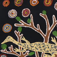Aboriginal Artwork by Yamangara Thomas Murray, Wati Ngintaka Tjukurpa, 91x91cm