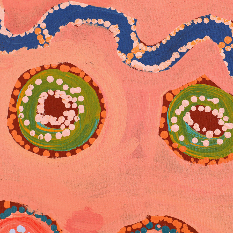 Aboriginal Artwork by Yamangara Thomas Murray, Kampurarpa - Bush Tomatoes, 91x91cm