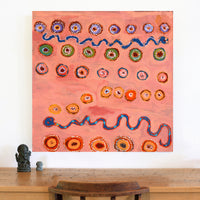Aboriginal Artwork by Yamangara Thomas Murray, Kampurarpa - Bush Tomatoes, 91x91cm