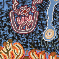Aboriginal Artwork by Thomas Jangala Rice, Ngapa Jukurrpa (Water Dreaming) - Puyurru, 61x46cm