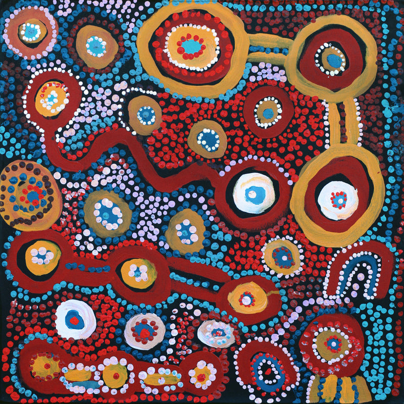 Aboriginal Artwork by Yamangara Thomas Murray, Ngayuku Ngurra, 60x60cm