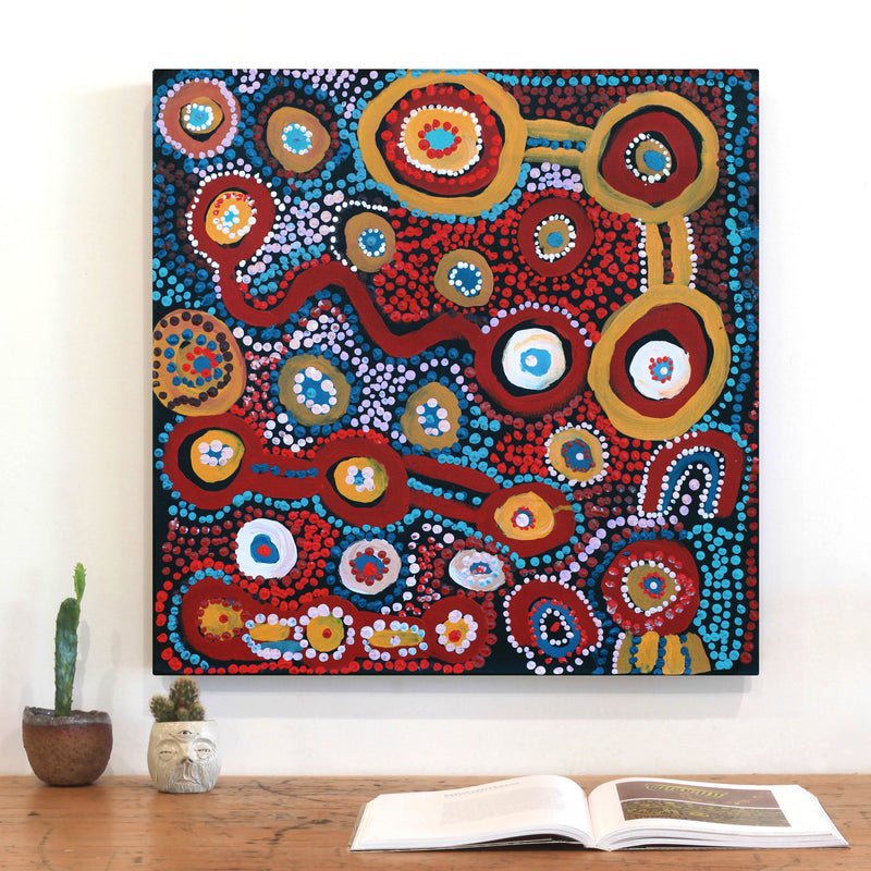 Aboriginal Artwork by Yamangara Thomas Murray, Ngayuku Ngurra, 60x60cm