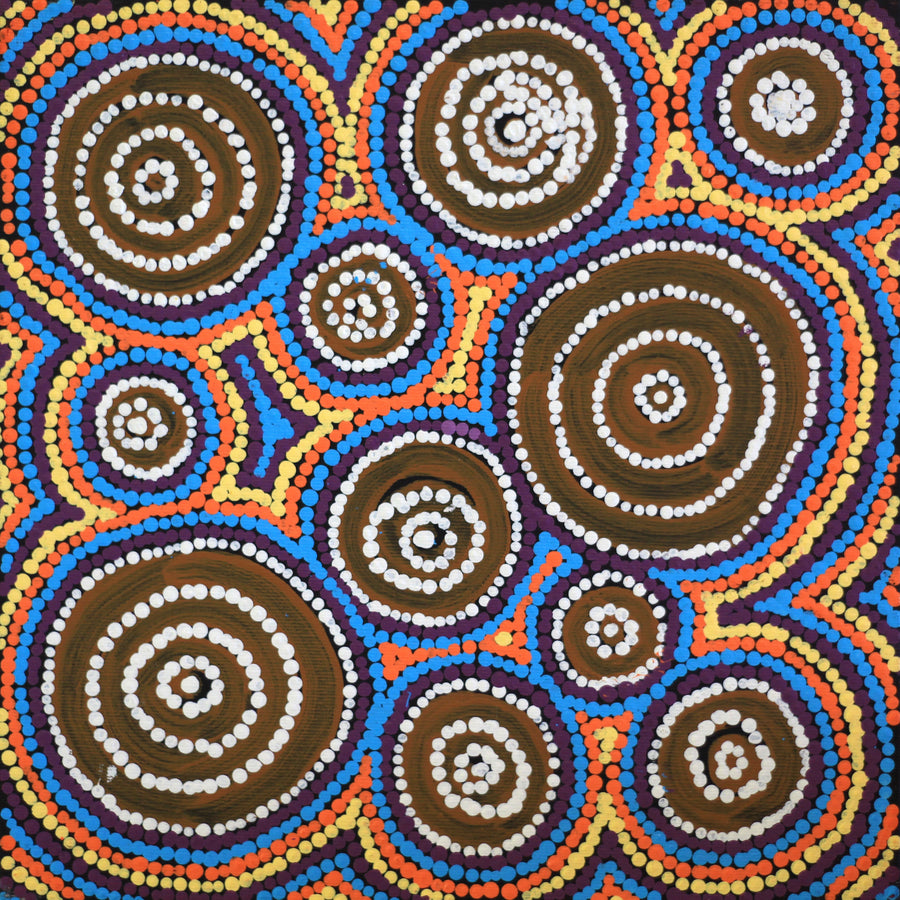 Aboriginal Artwork by Thompson Jangala Brown, Yumari Jukurrpa (Yumari Dreaming), 30x30cm