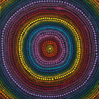 Aboriginal Artwork by Tiffany Nakamarra Ross, Yarla Jukurrpa (Bush Potato Dreaming) - Cockatoo Creek, 30x30cm