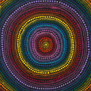 Aboriginal Artwork by Tiffany Nakamarra Ross, Yarla Jukurrpa (Bush Potato Dreaming) - Cockatoo Creek, 30x30cm - ART ARK®