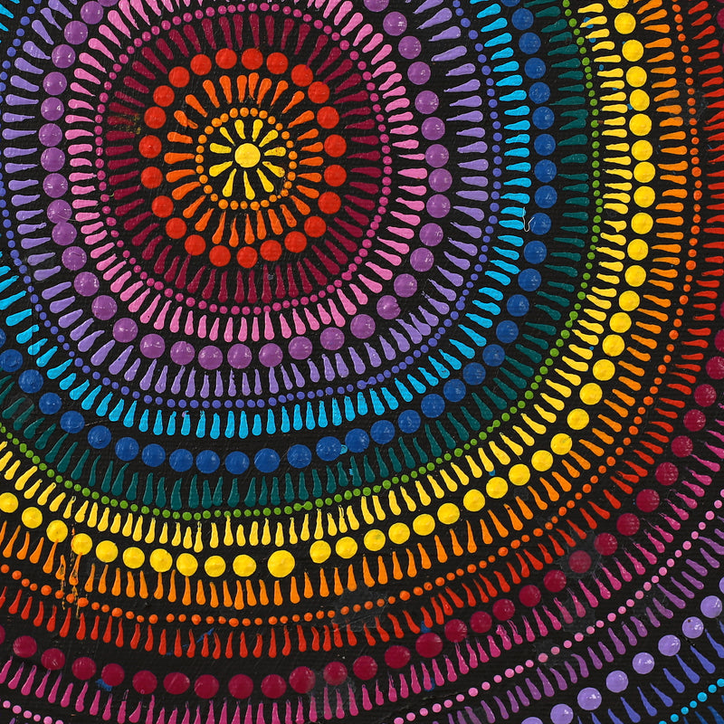 Aboriginal Artwork by Tiffany Nakamarra Ross, Yarla Jukurrpa (Bush Potato Dreaming) - Cockatoo Creek, 30x30cm