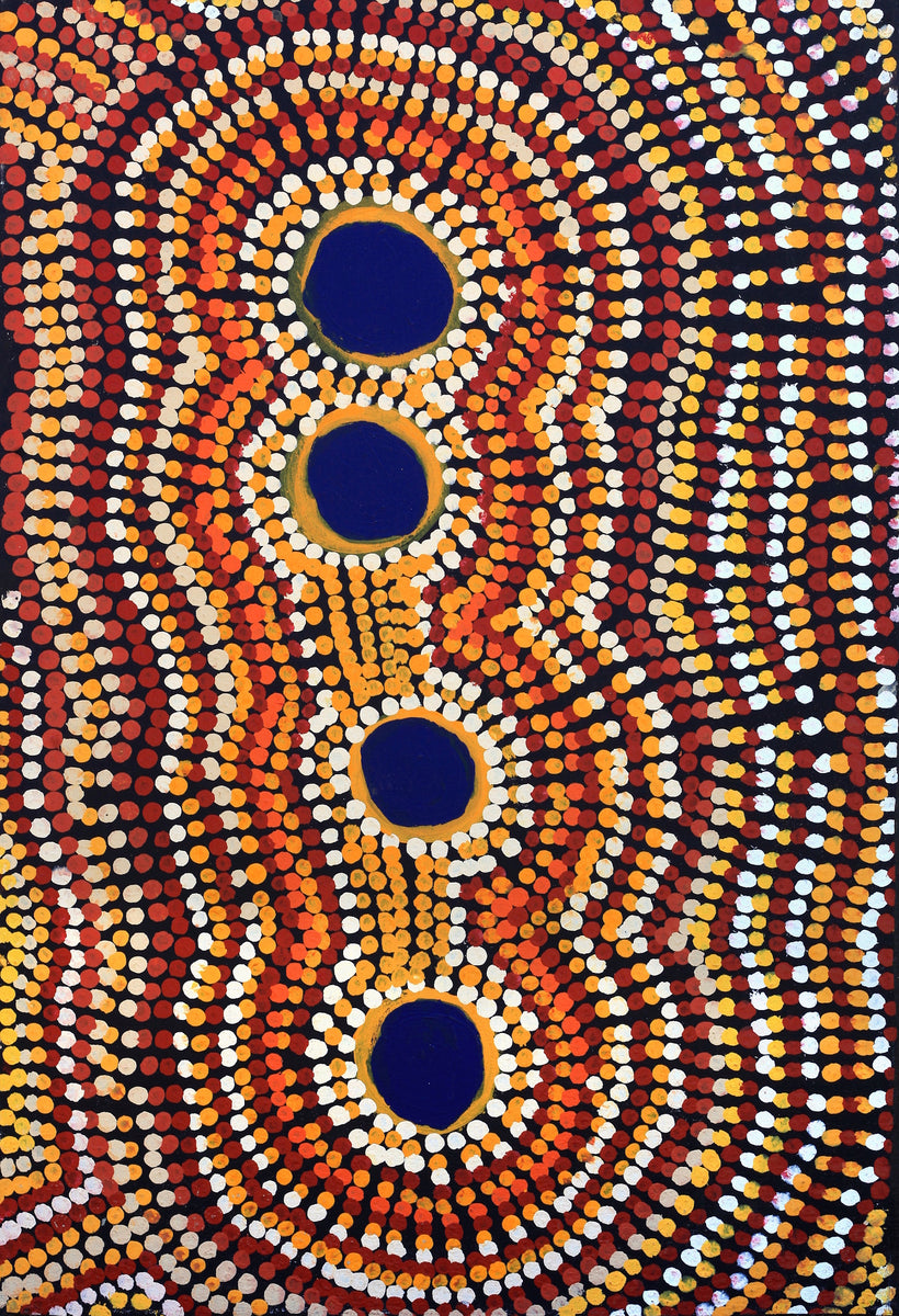 Aboriginal Artwork by Tilly Napaltjarri, Dog Tjukurrpa, 86x71cm