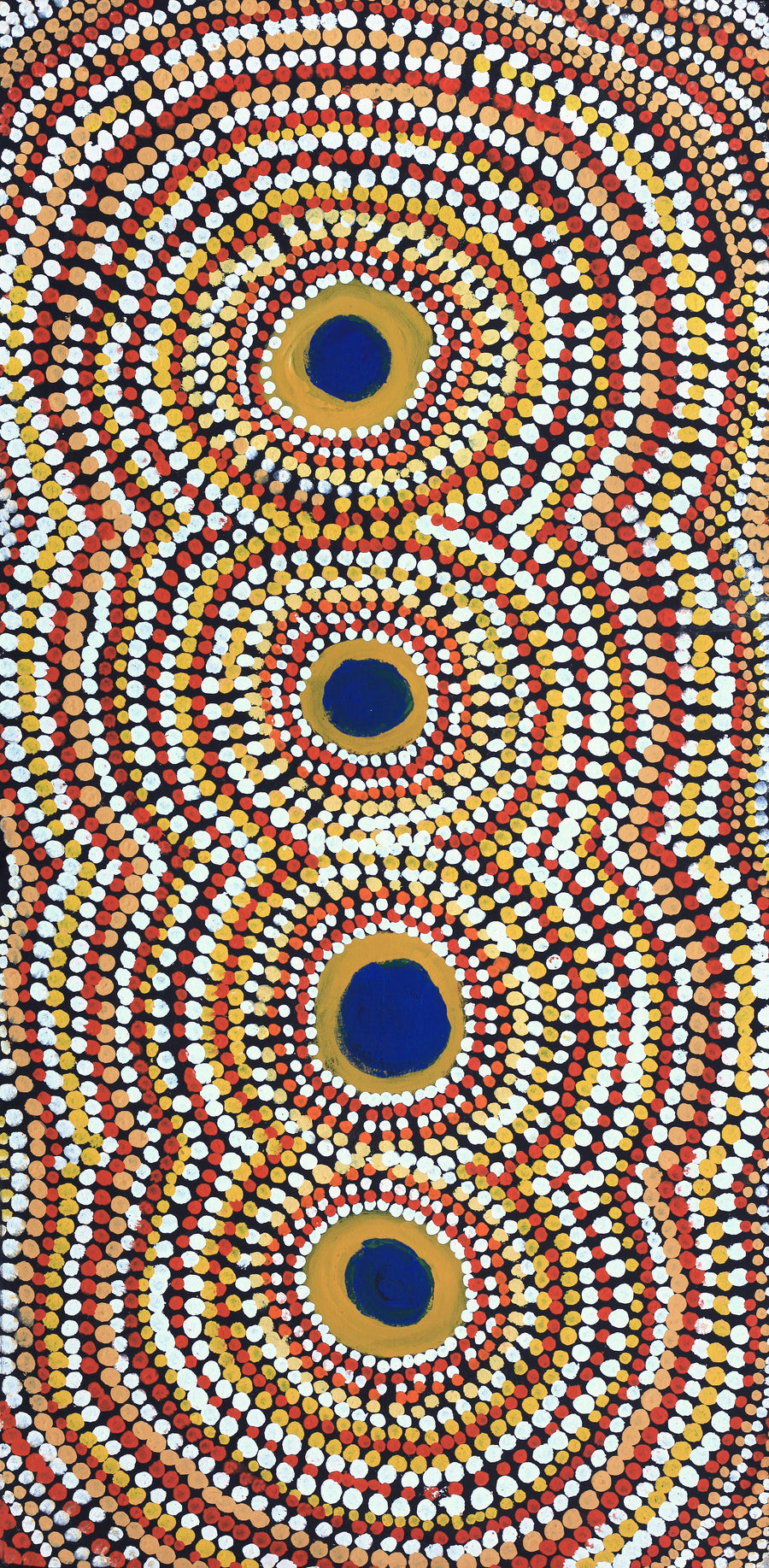 Aboriginal Artwork by Tilly Napaltjarri, Dog Tjukurrpa, 155x76cm