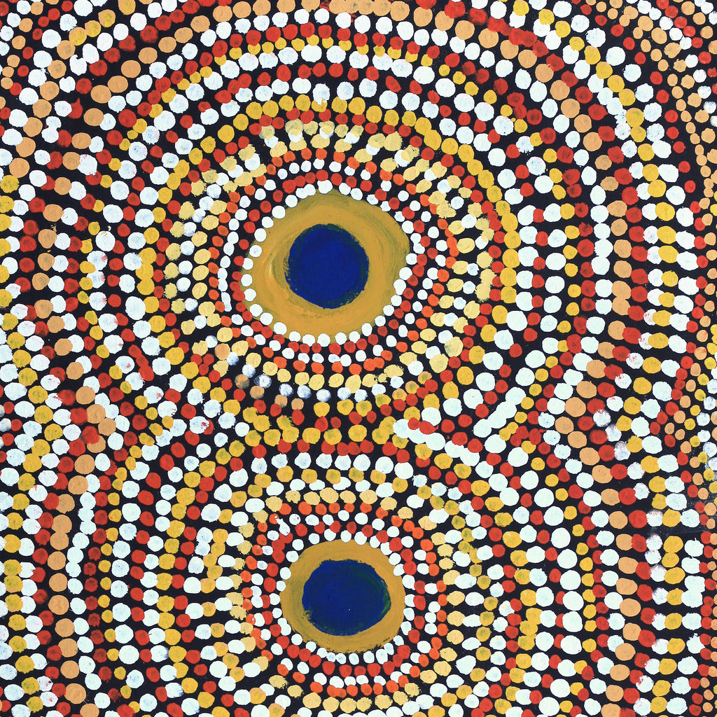 Aboriginal Artwork by Tilly Napaltjarri, Dog Tjukurrpa, 155x76cm