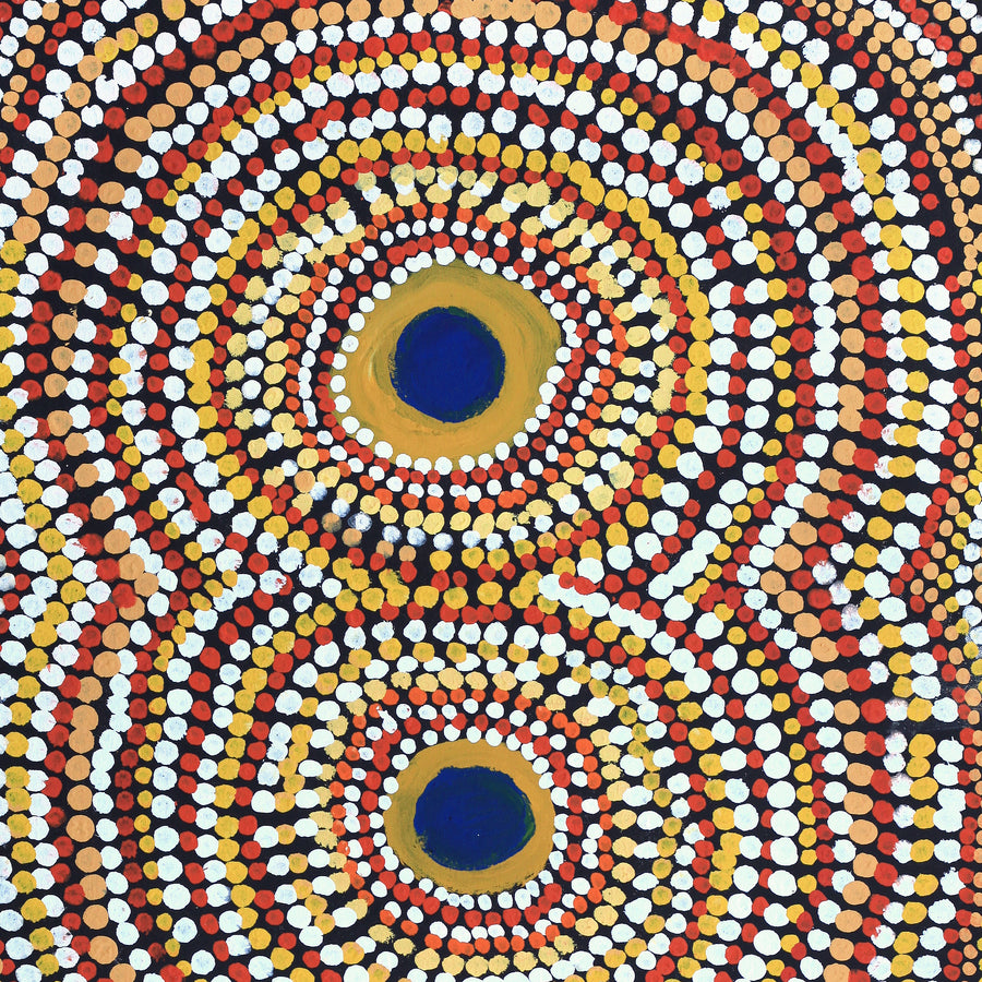 Aboriginal Artwork by Tilly Napaltjarri, Dog Tjukurrpa, 155x76cm