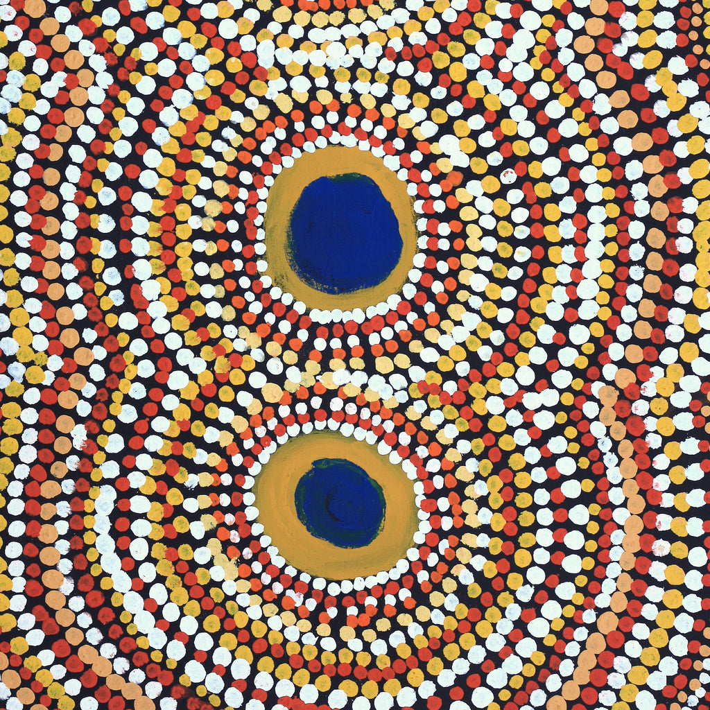 Aboriginal Artwork by Tilly Napaltjarri, Dog Tjukurrpa, 155x76cm