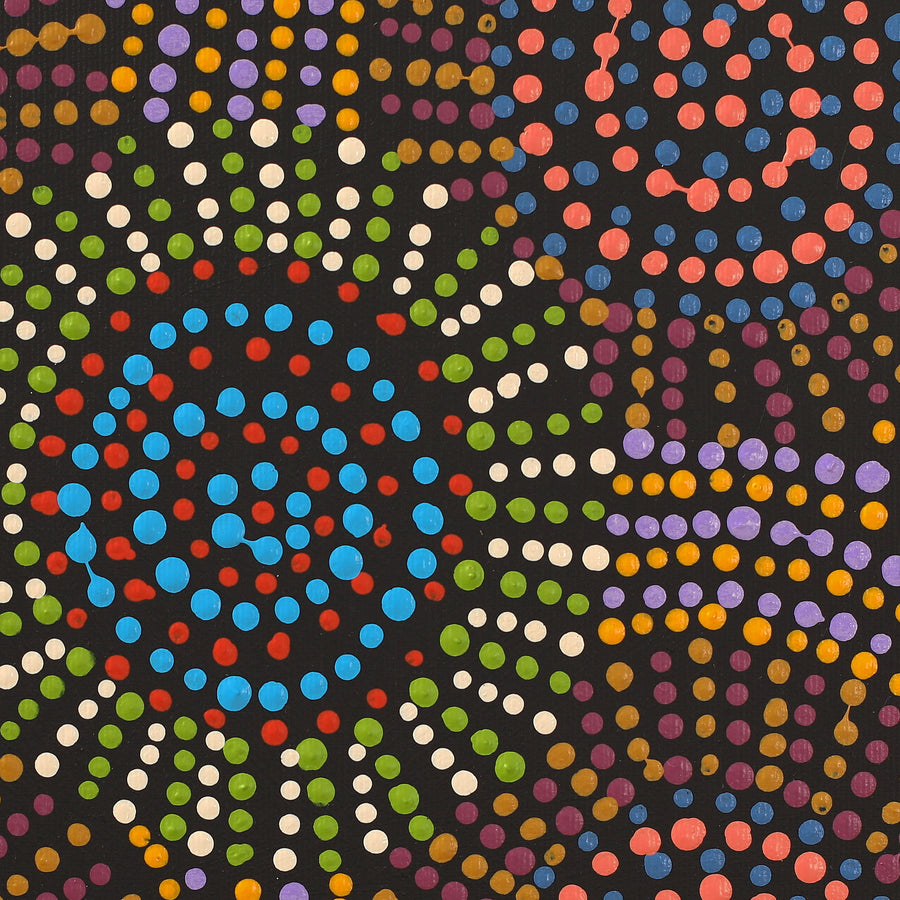 Aboriginal Artwork by Tina Napangardi Martin, Jinti-parnta Jukurrpa, 30x30cm