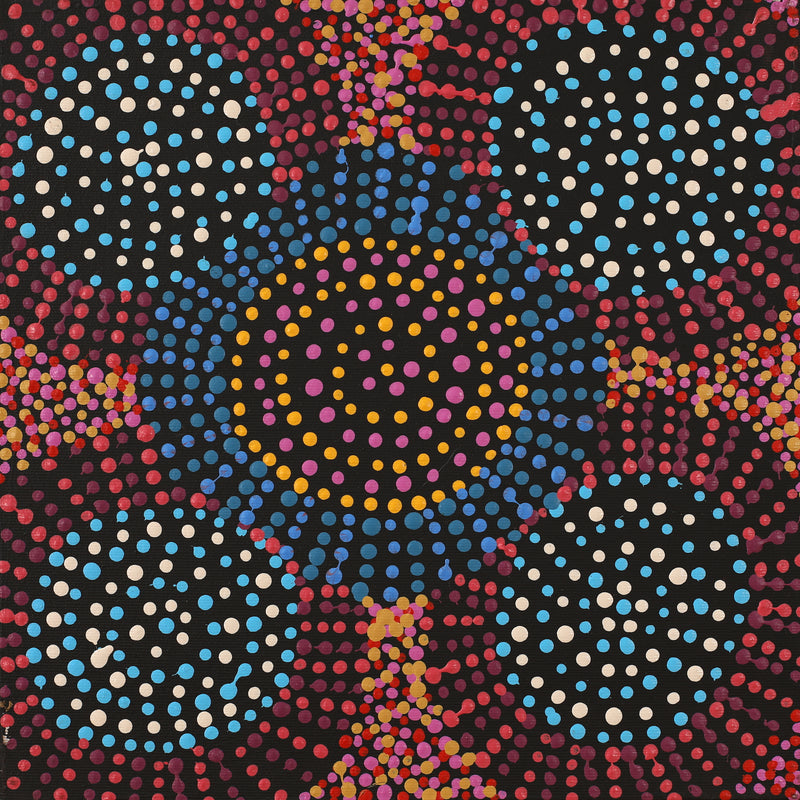 Aboriginal Artwork by Tina Napangardi Martin, Jinti-parnta Jukurrpa, 30x30cm