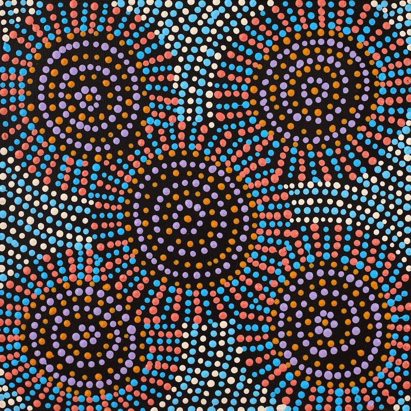Aboriginal Artwork by Tina Napangardi Martin, Jinti-parnta Jukurrpa, 30x30cm