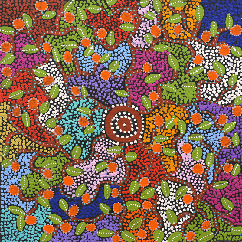 Aboriginal Artwork by Tina Napangardi Martin, Jinti-parnta Jukurrpa, 40x40cm