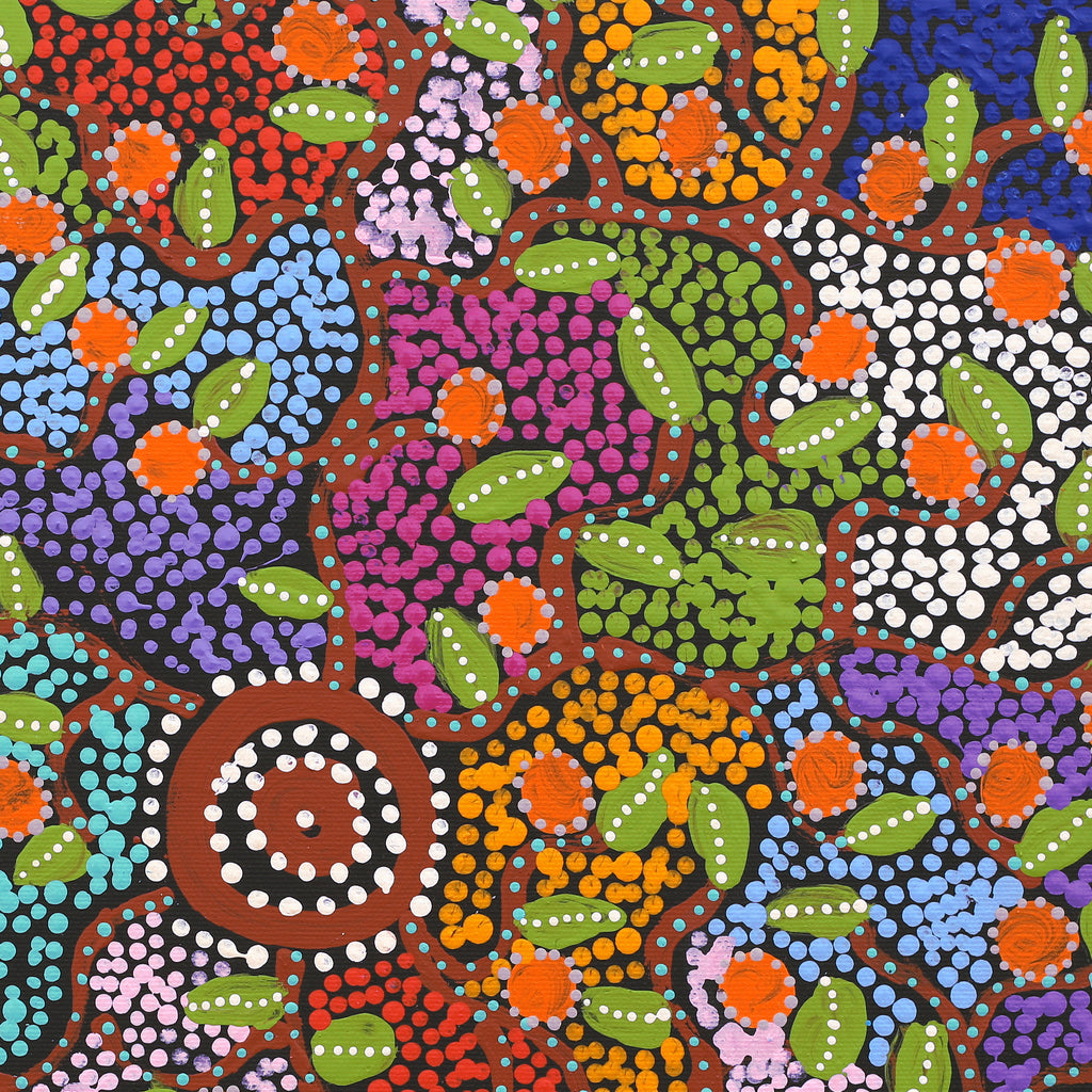 Aboriginal Artwork by Tina Napangardi Martin, Jinti-parnta Jukurrpa, 40x40cm