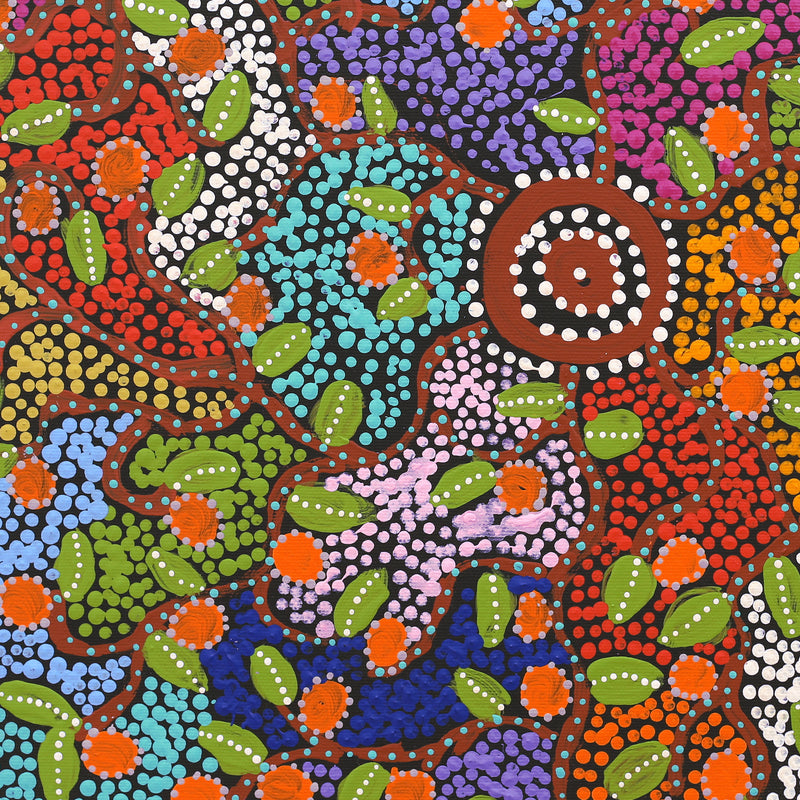 Aboriginal Artwork by Tina Napangardi Martin, Jinti-parnta Jukurrpa, 40x40cm