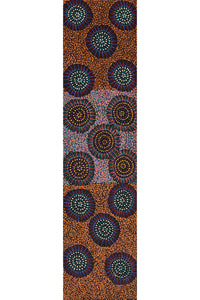 Aboriginal Artwork by Tina Napangardi Martin, Jintiparnta Jukurrpa (Desert Truffle Dreaming) - Mina Mina, 122x30cm