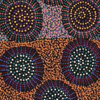 Aboriginal Artwork by Tina Napangardi Martin, Jintiparnta Jukurrpa (Desert Truffle Dreaming) - Mina Mina, 122x30cm