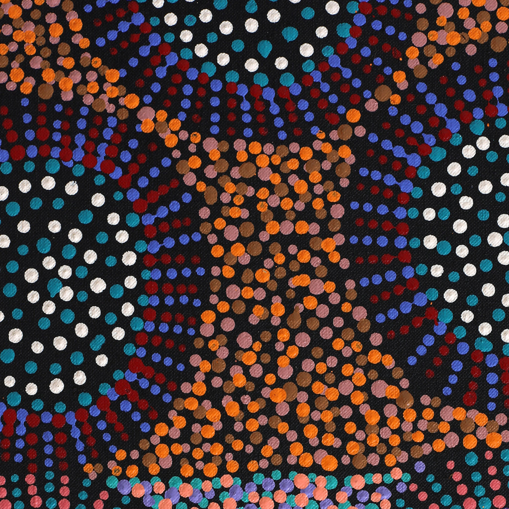 Aboriginal Art by Tina Napangardi Martin, Jintiparnta Jukurrpa (Desert Truffle Dreaming) - Mina Mina, 122x30cm - ART ARK®