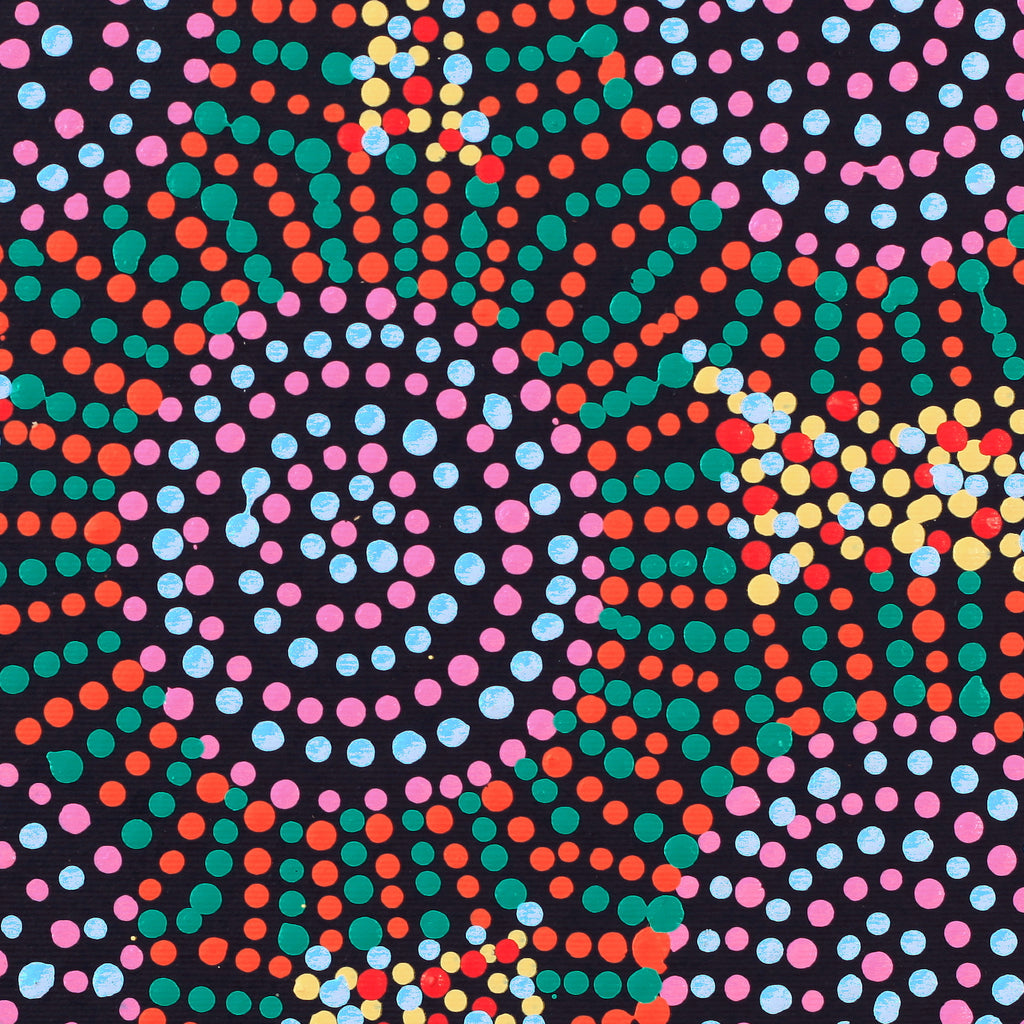 Aboriginal Artwork by Tina Napangardi Martin, Jinti-parnta Jukurrpa, 30x30cm