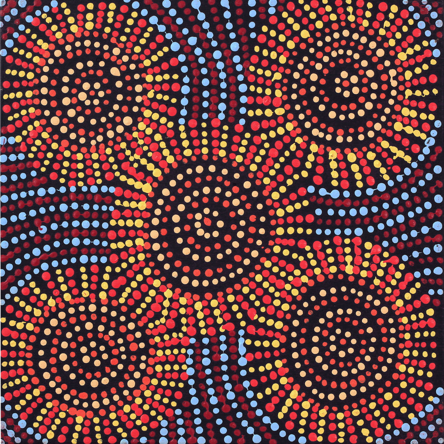 Aboriginal Artwork by Tina Napangardi Martin, Jinti-parnta Jukurrpa, 30x30cm