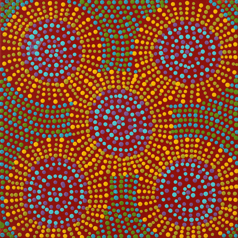 Aboriginal Artwork by Tina Napangardi Martin, Jinti-parnta Jukurrpa, 30x30cm