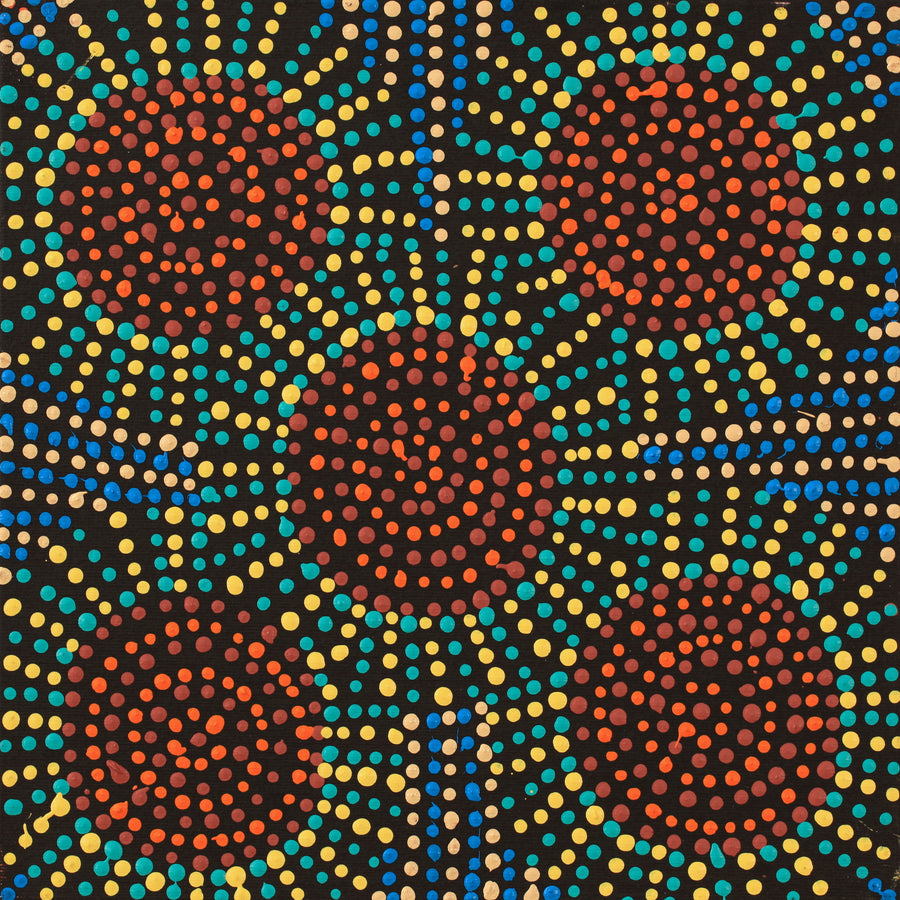 Aboriginal Artwork by Tina Napangardi Martin, Jinti-parnta Jukurrpa, 30x30cm