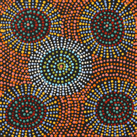 Aboriginal Artwork by Tina Napangardi Martin, Jinti-parnta Jukurrpa, 30x30cm