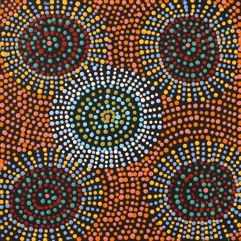 Aboriginal Artwork by Tina Napangardi Martin, Jinti-parnta Jukurrpa, 30x30cm