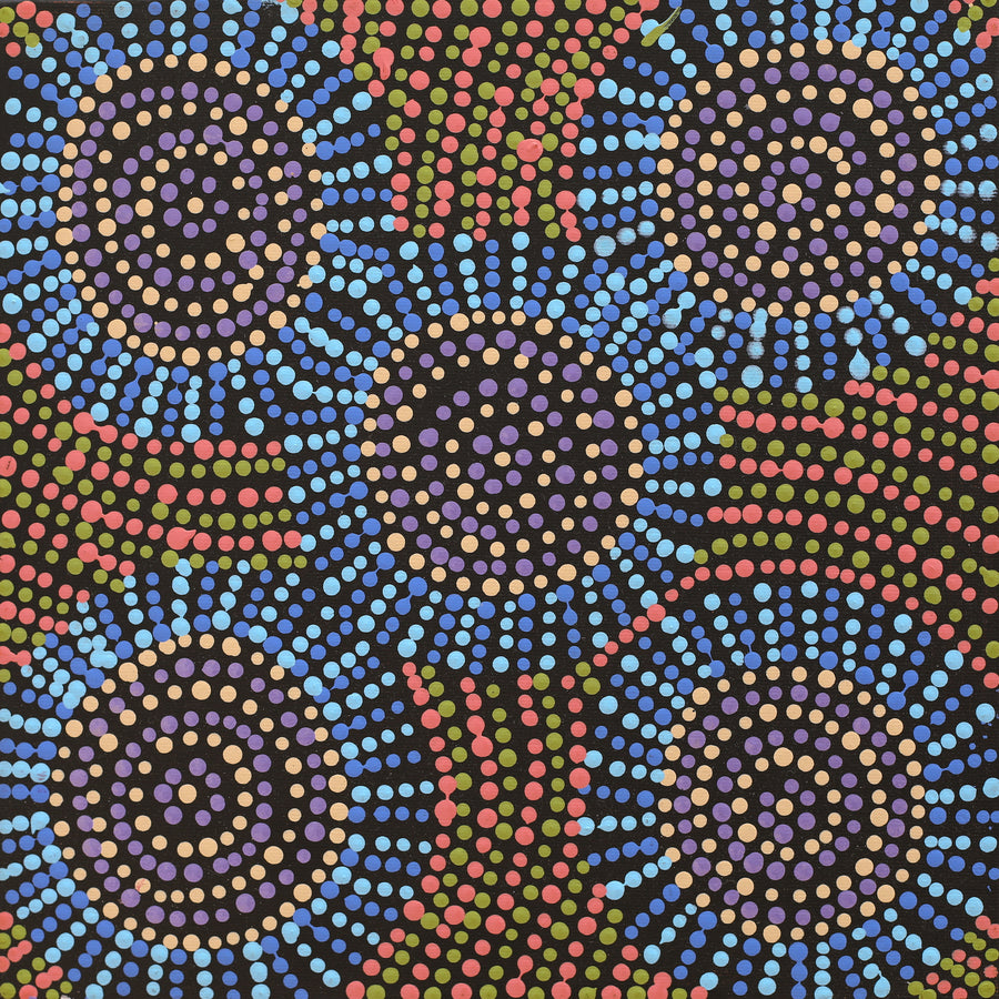 Aboriginal Artwork by Tina Napangardi Martin, Jinti-parnta Jukurrpa, 30x30cm