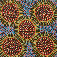 Aboriginal Artwork by Tina Napangardi Martin, Jinti-parnta Jukurrpa, 30x30cm