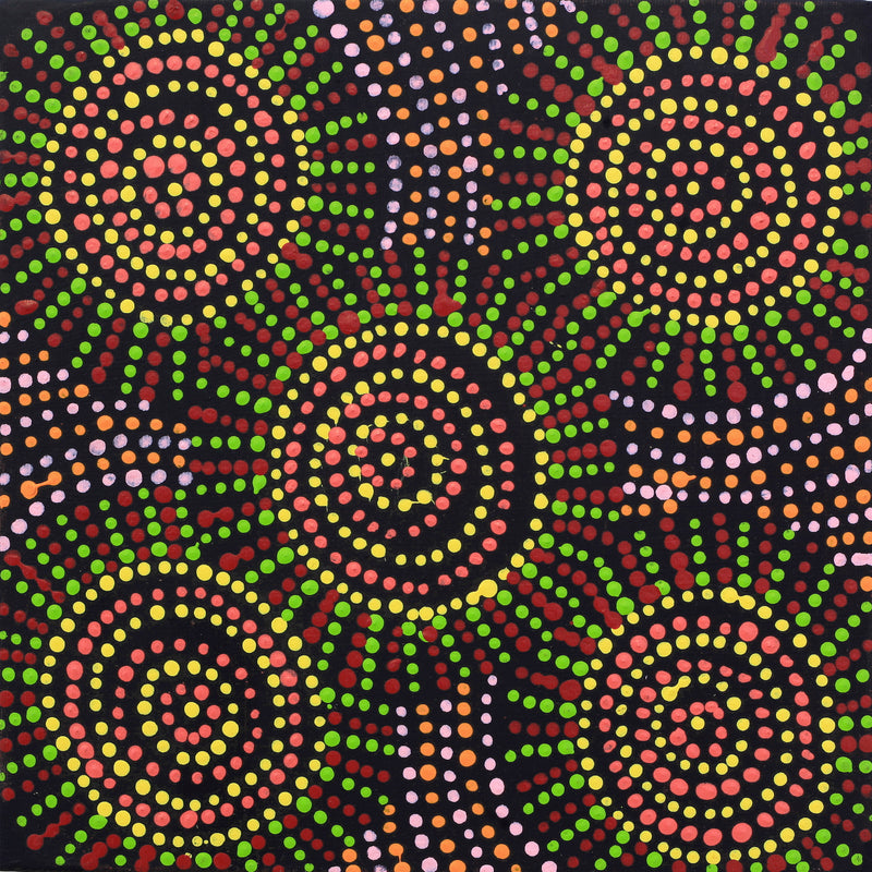 Aboriginal Artwork by Tina Napangardi Martin, Jinti-parnta Jukurrpa, 30x30cm