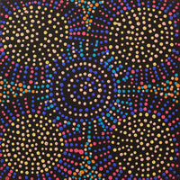 Aboriginal Artwork by Tina Napangardi Martin, Jinti-parnta Jukurrpa, 30x30cm