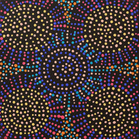 Aboriginal Artwork by Tina Napangardi Martin, Jinti-parnta Jukurrpa, 30x30cm