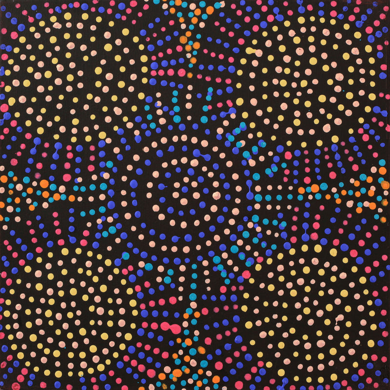 Aboriginal Artwork by Tina Napangardi Martin, Jinti-parnta Jukurrpa, 30x30cm