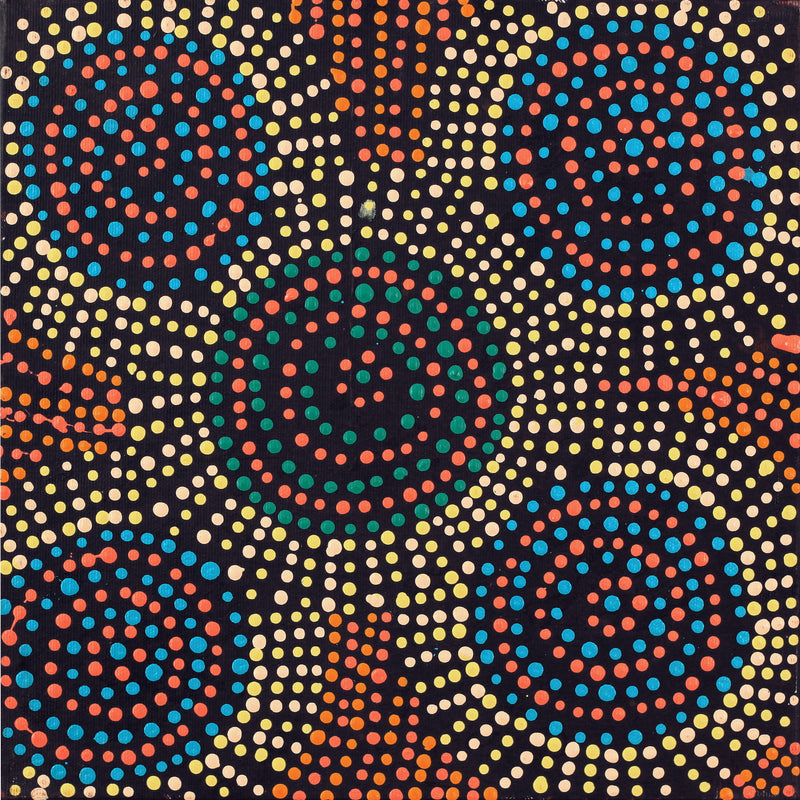 Aboriginal Artwork by Tina Napangardi Martin, Jinti-parnta Jukurrpa, 30x30cm