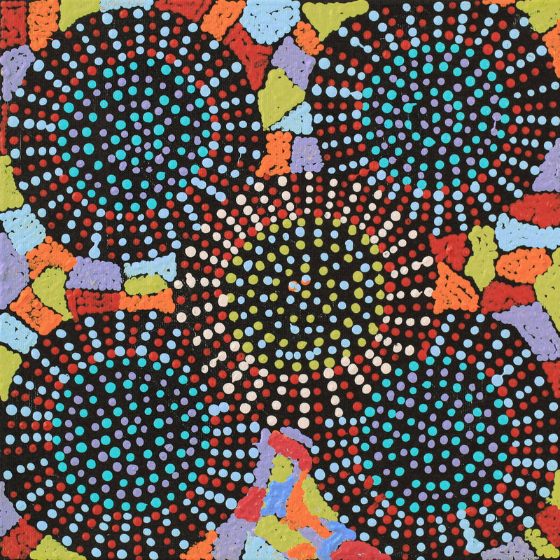 Aboriginal Artwork by Tina Napangardi Martin, Jinti-parnta Jukurrpa, 30x30cm