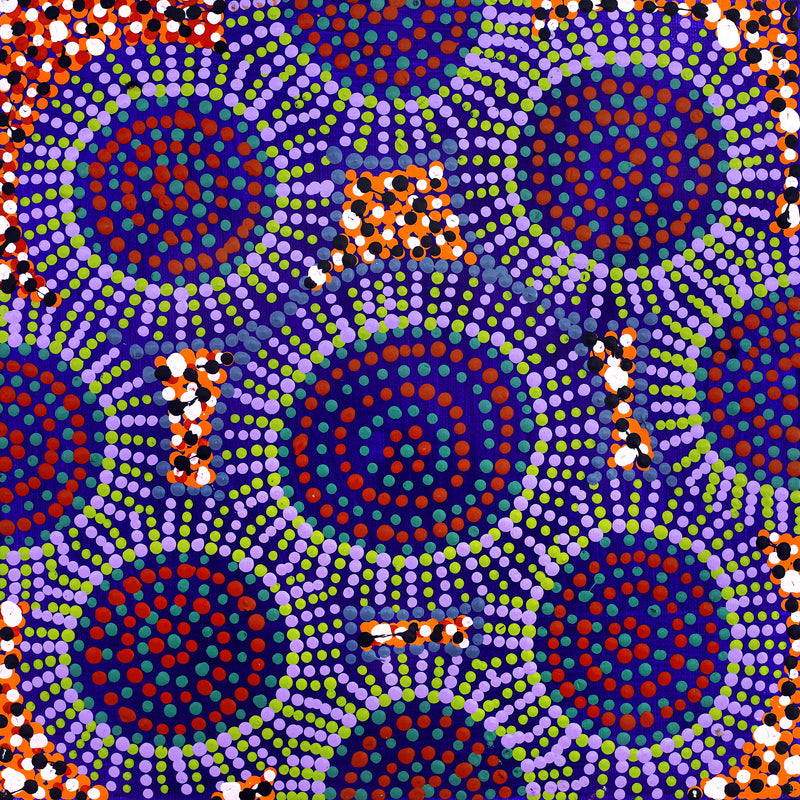 Aboriginal Artwork by Tina Napangardi Martin, Jinti-parnta Jukurrpa, 30x30cm