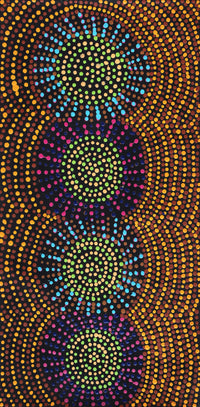 Aboriginal Artwork by Tina Napangardi Martin, Jinti-parnta Jukurrpa, 61x30cm