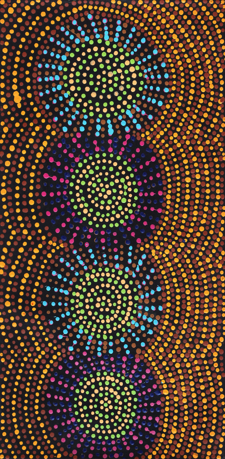 Aboriginal Artwork by Tina Napangardi Martin, Jinti-parnta Jukurrpa, 61x30cm