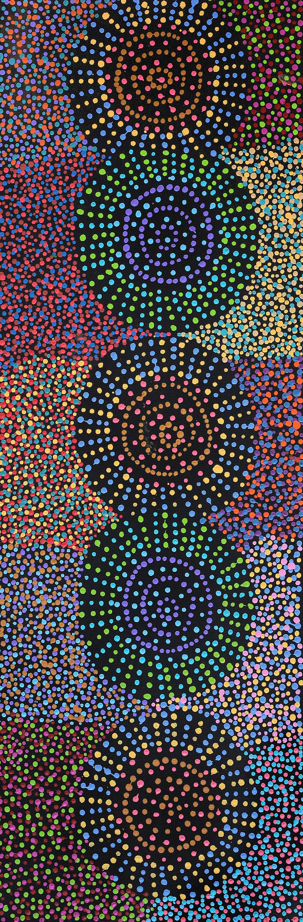 Aboriginal Artwork by Tina Napangardi Martin, Jinti-parnta Jukurrpa, 91x30cm