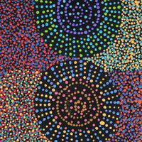 Aboriginal Artwork by Tina Napangardi Martin, Jinti-parnta Jukurrpa, 91x30cm