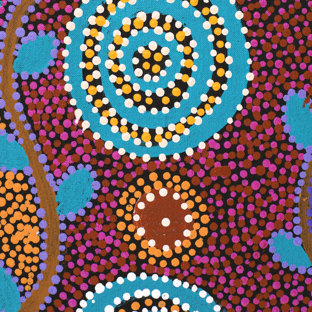 Aboriginal Artwork by Tina Napangardi Martin, Jintiparnta Jukurrpa (Desert Truffle Dreaming) - Mina Mina, 91x46cm