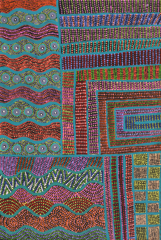 Aboriginal Artwork by Tina Napangardi Martin, Jintiparnta Jukurrpa (Desert Truffle Dreaming) - Mina Mina, 91x61cm