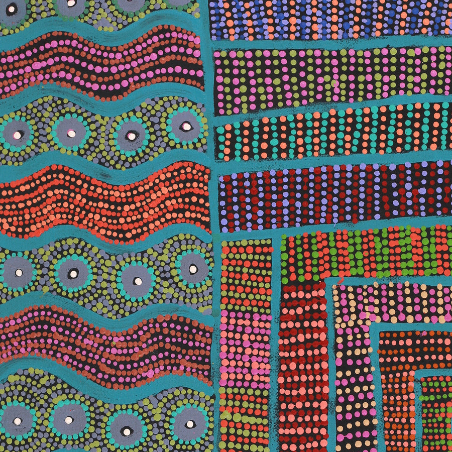 Aboriginal Artwork by Tina Napangardi Martin, Jintiparnta Jukurrpa (Desert Truffle Dreaming) - Mina Mina, 91x61cm